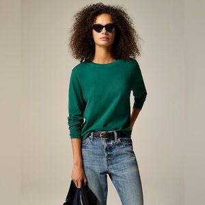 NWT J Crew Vintage jersey long sleeved T-shirt Magic Forest Green Sz M Sold Out